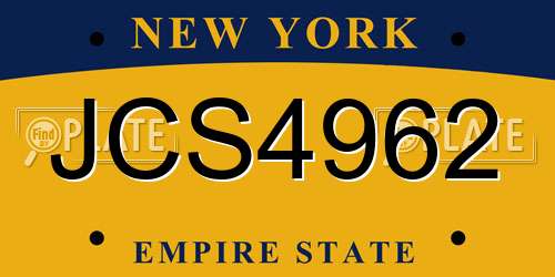 JCS4962 New York License Plate