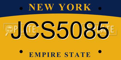 JCS5085 New York License Plate