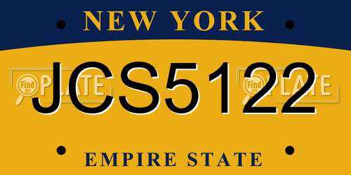 JCS5122 New York License Plate