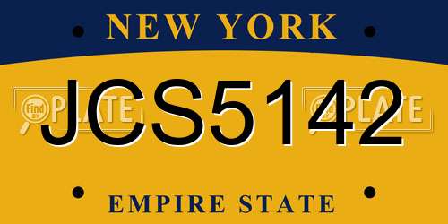 JCS5142 New York License Plate