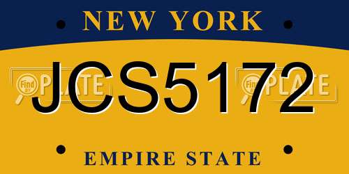 JCS5172 New York License Plate