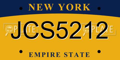 JCS5212 New York License Plate