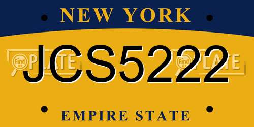 JCS5222 New York License Plate
