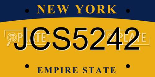 JCS5242 New York License Plate