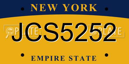 JCS5252 New York License Plate