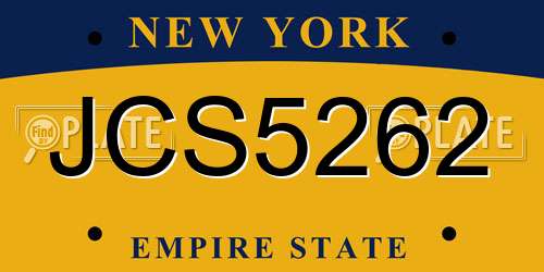 JCS5262 New York License Plate