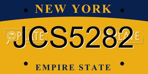 JCS5282 New York License Plate
