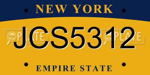 JCS5312 New York License Plate