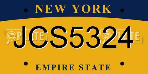 JCS5324 New York License Plate