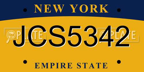 JCS5342 New York License Plate