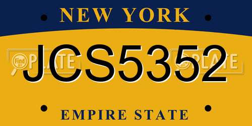 JCS5352 New York License Plate