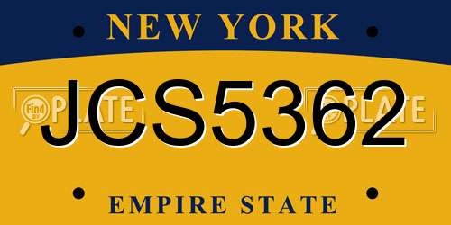 JCS5362 New York License Plate