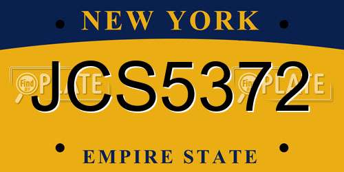 JCS5372 New York License Plate