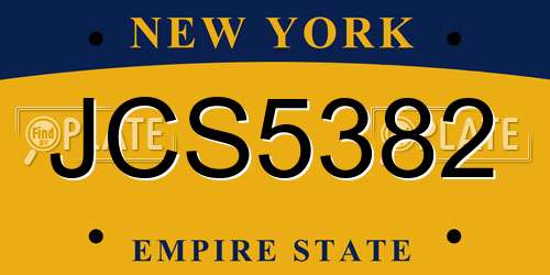 JCS5382 New York License Plate