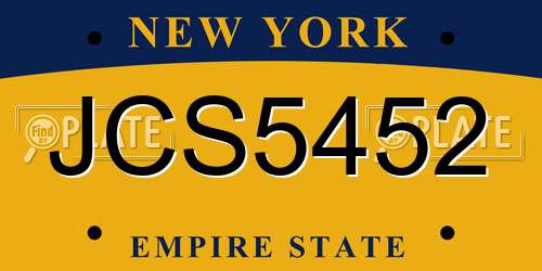 JCS5452 New York License Plate