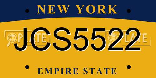 JCS5522 New York License Plate