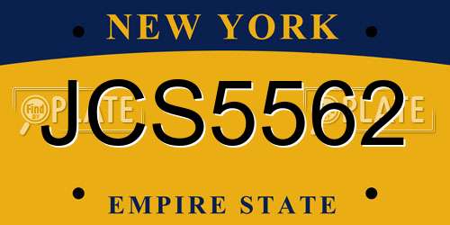 JCS5562 New York License Plate