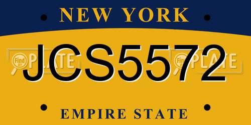 JCS5572 New York License Plate