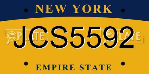 JCS5592 New York License Plate