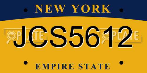 JCS5612 New York License Plate