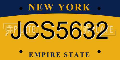 JCS5632 New York License Plate