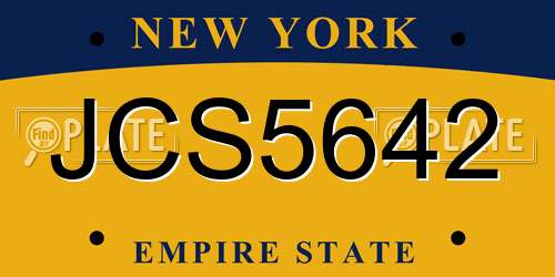 JCS5642 New York License Plate