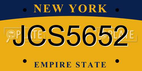 JCS5652 New York License Plate