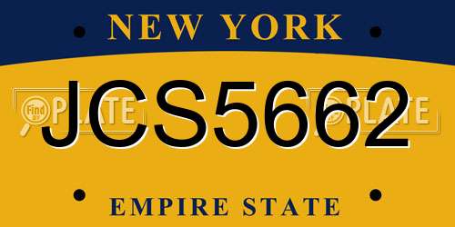 JCS5662 New York License Plate