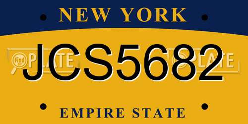 JCS5682 New York License Plate