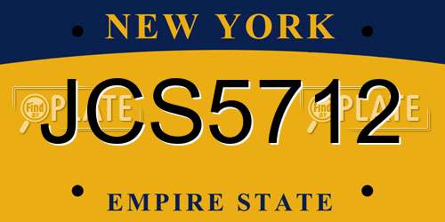 JCS5712 New York License Plate