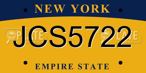 JCS5722 New York License Plate