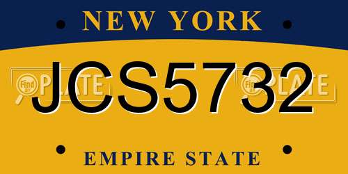 JCS5732 New York License Plate