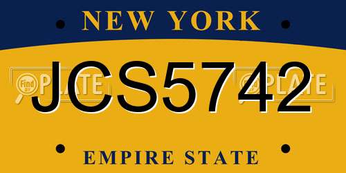 JCS5742 New York License Plate