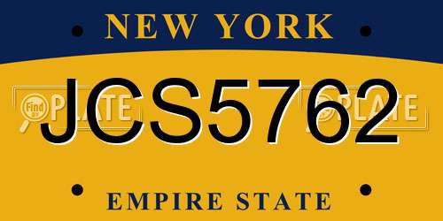 JCS5762 New York License Plate