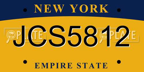 JCS5812 New York License Plate