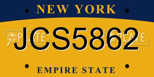 JCS5862 New York License Plate