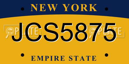 JCS5875 New York License Plate