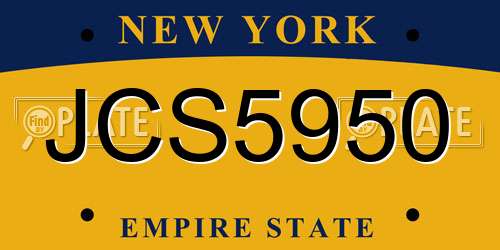 JCS5950 New York License Plate