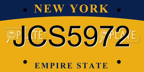 JCS5972 New York License Plate