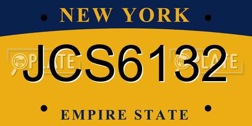 JCS6132 New York License Plate