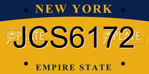 JCS6172 New York License Plate
