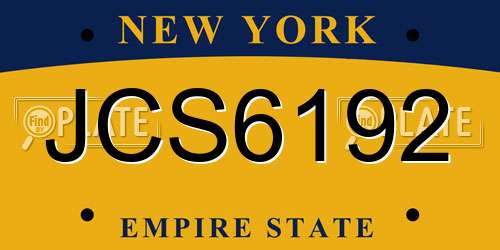JCS6192 New York License Plate