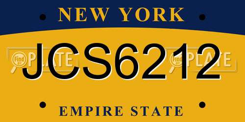 JCS6212 New York License Plate