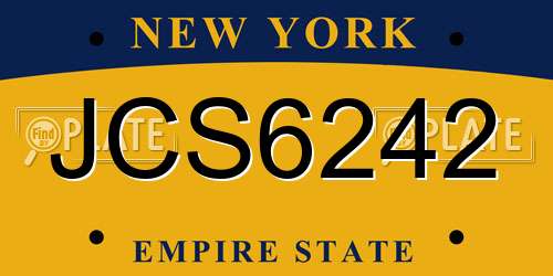 JCS6242 New York License Plate