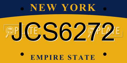JCS6272 New York License Plate