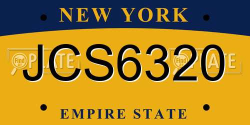 JCS6320 New York License Plate