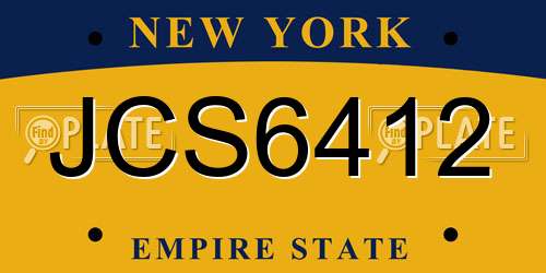 JCS6412 New York License Plate