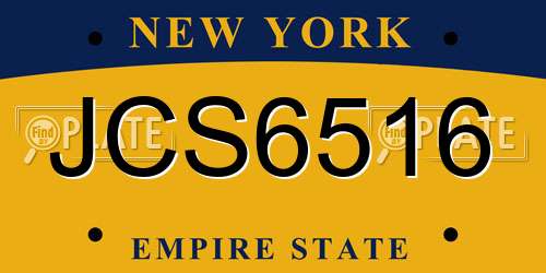 JCS6516 New York License Plate