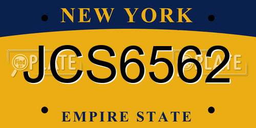 JCS6562 New York License Plate