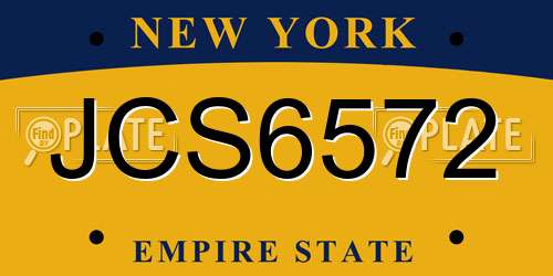 JCS6572 New York License Plate
